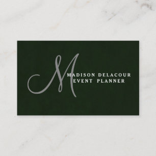 Berufliches Elegantes Modernes Monogramm Blau & We Visitenkarte