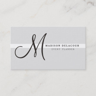 Berufliches elegantes, modernes Monogramm-Silber Visitenkarte