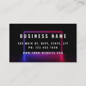 Berufliches elegantes, modernes Neon und leuchtend Visitenkarte (Rückseite)