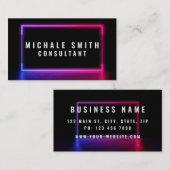 Berufliches elegantes, modernes Neon und leuchtend Visitenkarte (Vorne/Hinten)