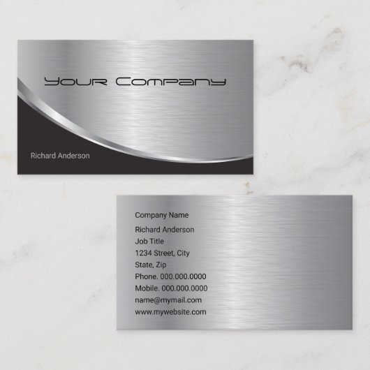Berufliches elegantes, modernes Reparatursilber Visitenkarte (Vorne/Hinten)