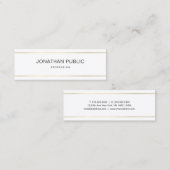 Berufliches Elegantes, modernes sauberes Gold gest Mini Visitenkarte (Vorne/Hinten)