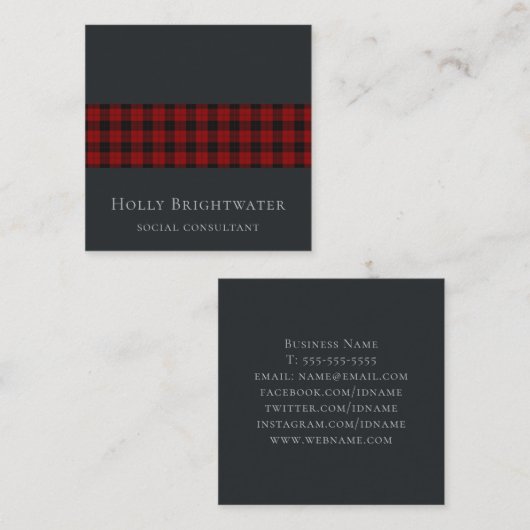 Berufliches elegantes modernes schottisches quadratische visitenkarte (Vorne/Hinten)