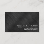 Berufliches elegantes, modernes Schwarz-Brushed-Me Visitenkarte (Rückseite)
