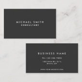 Berufliches Elegantes, modernes Schwarzes Schlicht Visitenkarte (Vorne/Hinten)