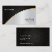 Berufliches elegantes modernes schwarzes silbernes visitenkarte (Vorne/Hinten)