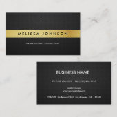 Berufliches elegantes modernes Schwarzes und Gold Visitenkarte (Vorne/Hinten)