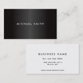 Berufliches elegantes modernes Schwarzes Visitenkarte (Vorne/Hinten)