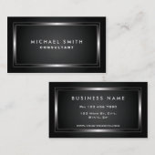 Berufliches elegantes modernes schwarzes visitenkarte (Vorne/Hinten)