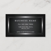 Berufliches elegantes modernes schwarzes visitenkarte (Rückseite)