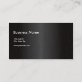 Berufliches elegantes modernes schwarzes visitenkarte (Rückseite)