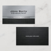 Berufliches elegantes modernes Silbermetall Visitenkarte (Vorne/Hinten)