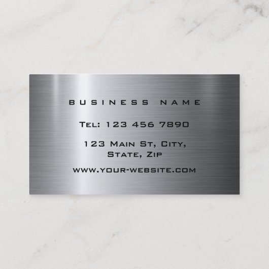 Berufliches Elegantes modernes Silbermetall Visitenkarte (Rückseite)