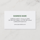Berufliches elegantes modernes weißes einfaches visitenkarte (Rückseite)