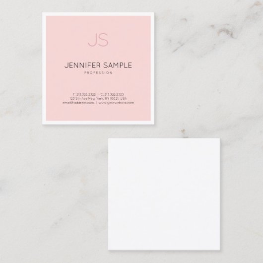 Berufliches elegantes Monogram Sleek Design Luxus Quadratische Visitenkarte (Vorne/Hinten)