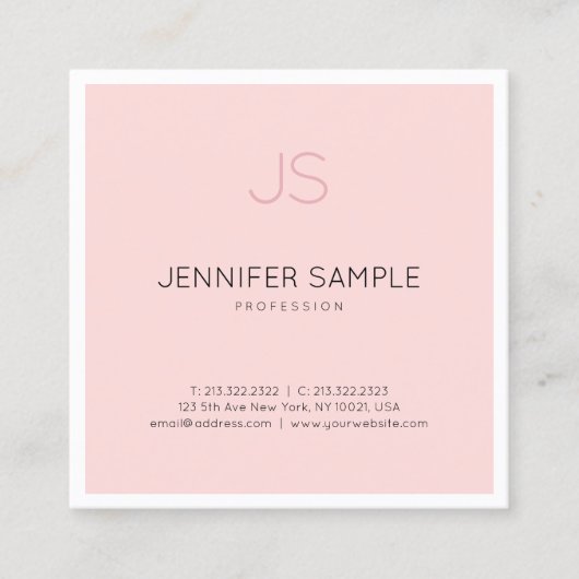 Berufliches elegantes Monogram Sleek Design Luxus Quadratische Visitenkarte (Vorderseite)