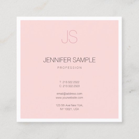 Berufliches elegantes Monogram Sleek Design Luxus Quadratische Visitenkarte (Vorderseite)