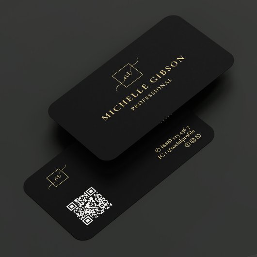 Berufliches, elegantes Monogram Square-Logo Visitenkarte