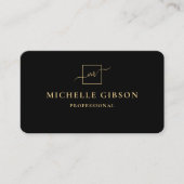 Berufliches, elegantes Monogram Square-Logo Visitenkarte (Vorderseite)