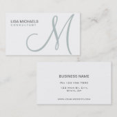 Berufliches elegantes Monogramm Makeup Artist weiß Visitenkarte (Vorne/Hinten)