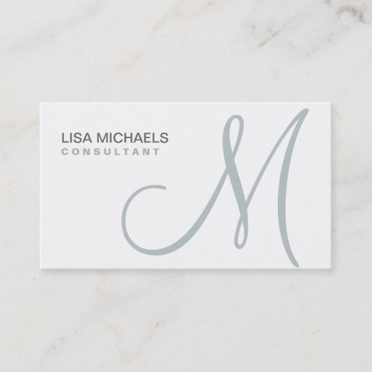 Berufliches elegantes Monogramm Makeup Artist weiß Visitenkarte (Vorderseite)