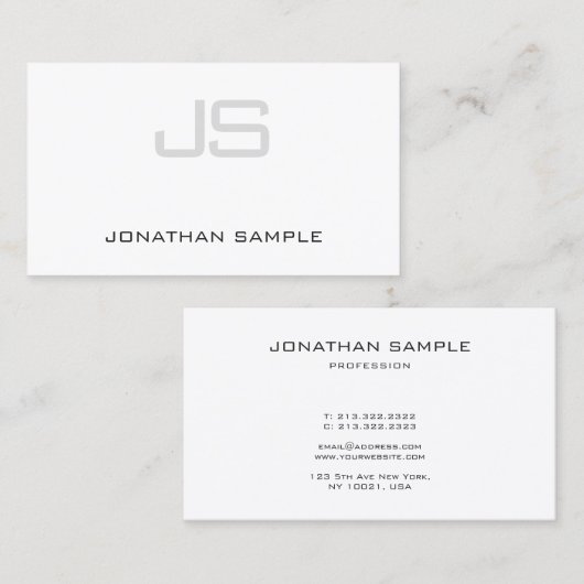 Berufliches elegantes Monogramm Modernes Design Sc Visitenkarte (Vorne/Hinten)