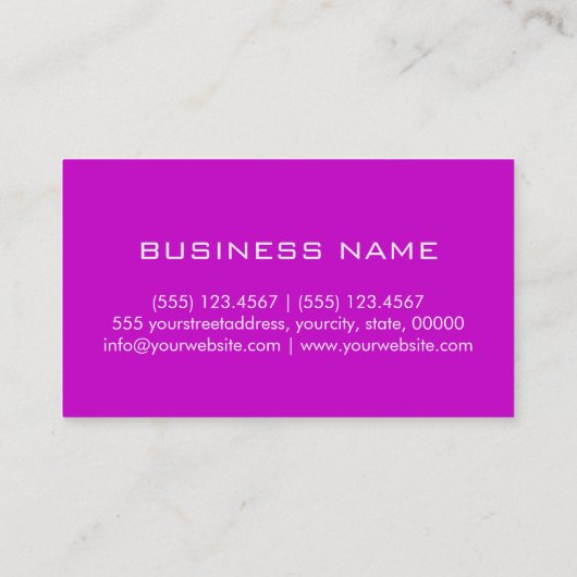 Berufliches elegantes Monogramm Schlicht Magenta Visitenkarte (Rückseite)