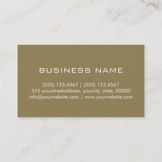 Berufliches elegantes Monogramm Schlicht Tan Visitenkarte (Rückseite)