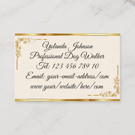 Berufliches, elegantes Monogramm Schwarz und Gold Visitenkarte (Rückseite)