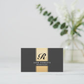 Berufliches elegantes Monogrammcosmetologist-Gold Visitenkarte (Stehend Vorderseite)