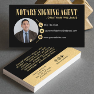 Berufliches elegantes Notar Signing Agent Foto Visitenkarte