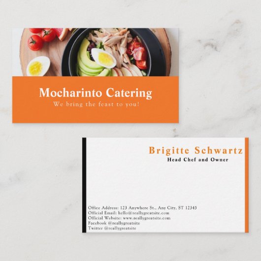 Berufliches elegantes Restaurant und Catering Visitenkarte (Vorne/Hinten)