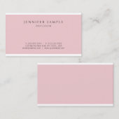 Berufliches elegantes Rosa Modernes, einfaches Des Visitenkarte (Vorne/Hinten)