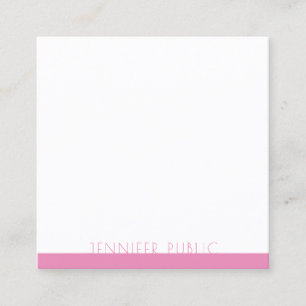 Berufliches, elegantes, rosa weißes Template Quadratische Visitenkarte