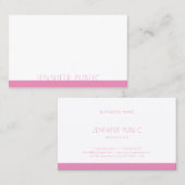 Berufliches, elegantes, rosa weißes Template Visitenkarte (Vorne/Hinten)
