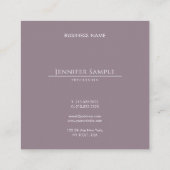 Berufliches elegantes Salon Einfache Vorlage Moder Quadratische Visitenkarte (Rückseite)