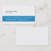 Berufliches elegantes schlichtes einfaches Blaues Visitenkarte (Vorne/Hinten)