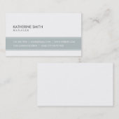 Berufliches elegantes schlichtes einfaches Graues Visitenkarte (Vorne/Hinten)