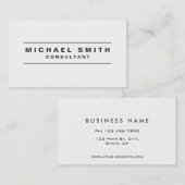Berufliches elegantes schlichtes weißes modernes visitenkarte (Vorne/Hinten)