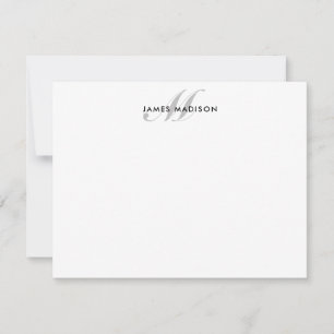 Berufliches, elegantes Schwarz-Graue-Script-Monogr Mitteilungskarte
