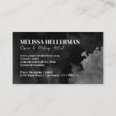 Berufliches elegantes Schwarz-Silber-Monogramm Visitenkarte (Rückseite)