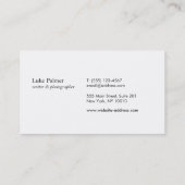 Berufliches Elegantes Schwarz Visitenkarte (Rückseite)