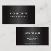 Berufliches elegantes Schwarzes gebürstetes Metall Visitenkarte (Vorne/Hinten)