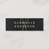 Berufliches, elegantes schwarzes Leder mit fett fo Mini Visitenkarte (Vorderseite)