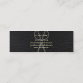 Berufliches, elegantes schwarzes Leder mit fett fo Mini Visitenkarte (Rückseite)