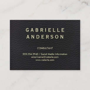Berufliches, elegantes schwarzes Leder mit fett fo Visitenkarte