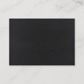 Berufliches, elegantes schwarzes Leder mit fett fo Visitenkarte (Rückseite)