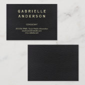 Berufliches, elegantes schwarzes Leder mit fett fo Visitenkarte (Vorne/Hinten)
