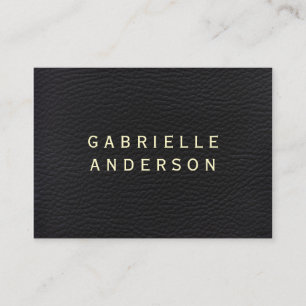 Berufliches, elegantes schwarzes Leder mit fett fo Visitenkarte