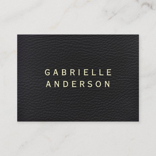 Berufliches, elegantes schwarzes Leder mit fett fo Visitenkarte (Vorderseite)